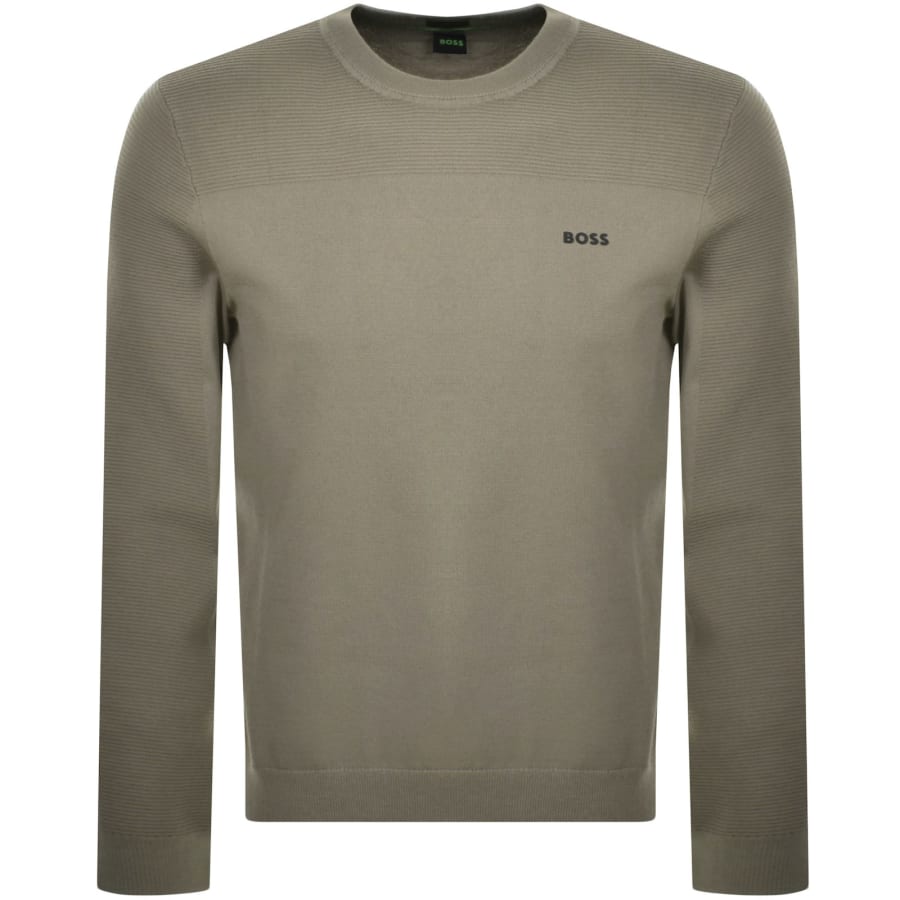 BOSS Momentum X Knit Jumper Khaki Mainline Menswear